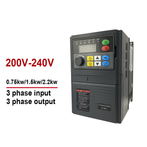 Variable Frequency Drive VFD Inverter&Converter 220V 0.75KW 1.5KW 2.2KW Input 3 Phases to Output 3 Phases