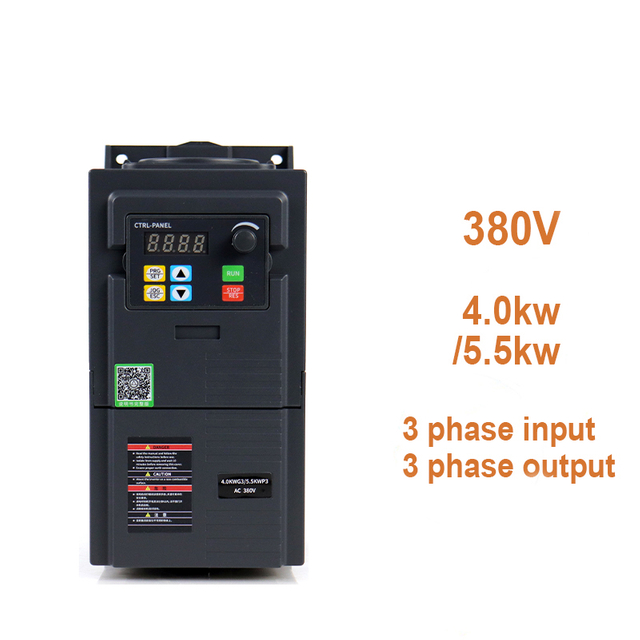 VFD Variable Frequency Drive 380V 4.0KW 5.5KW Input 3 Phase to Output 3 Phase