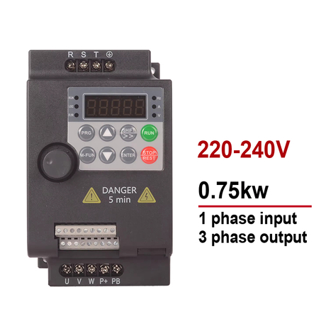VFD Variable Frequency Drive 220V 0.75KW Input 1 Phase to Output 3 Phase Motor Speed Controller