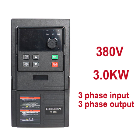 VFD Variable Frequency Drive Input 3 Phase to Output 3 Phases 380V 2.2KW