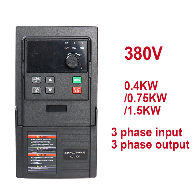 VFD Variable Frequency Drive Input 3 Phase to Output 3 Phases 380V 0.4KW 0.75KW 1.5KW 