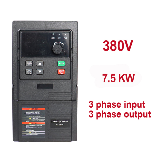 VFD Variable Frequency Drive Input 3 Phase to Output 3 Phase 380V 7.5KW
