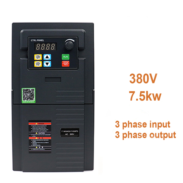 VFD Variable Frequency Drive 380V 7.5KW Input 3 Phase to Output 3 Phase