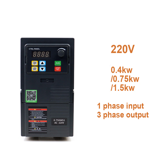 VFD Variable Frequency Drive 220V 4.0KW 5.5KW Input 1 Phase to Output 3 Phases