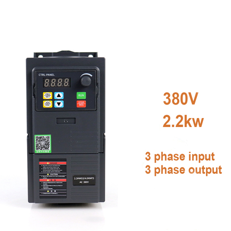 VFD Variable Frequency Drive 380V 2.2KW Input 3 Phase to Output 3 Phase
