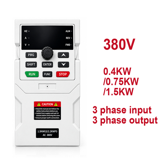 Variable Frequency Drive Input 3 Phase to Output 3 Phases 380V VFD 0.4KW 0.75KW 1.5KW 
