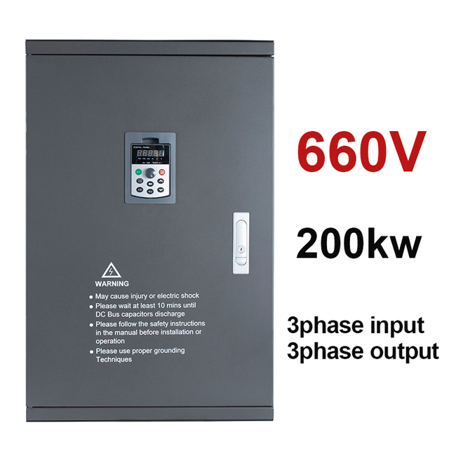 VFD Variable Frequency Drive Converter AC 660V 200KW 3 Phases Inverter