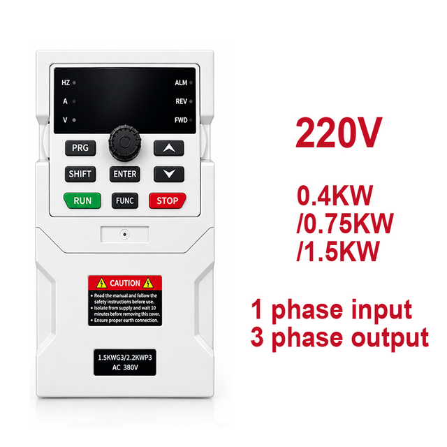 Variable Frequency Drive Input 1 Phase to Output 3 Phases 220V VFD 0.4KW 0.75KW 1.5KW 