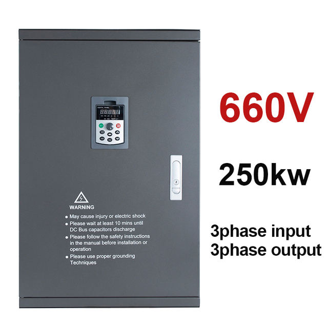 VFD Variable Frequency Drive Converter AC 660V 250KW 3 Phases Inverter